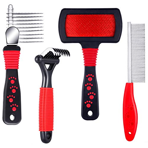 Poodle Dog Grooming Comb Set: 4-Piece Brushes