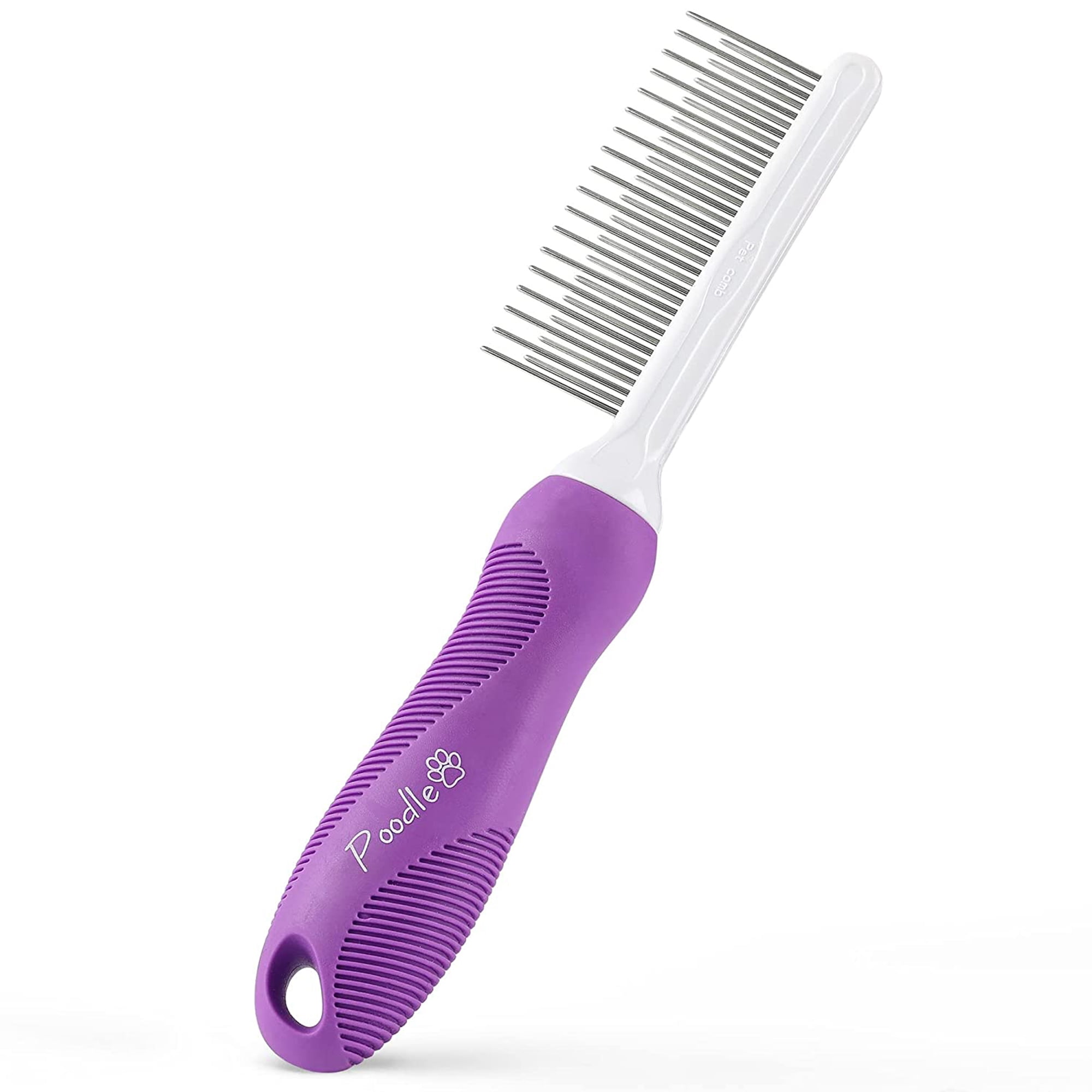 Poodle Pet Stainless Steel Detangler Comb, 2-in-1