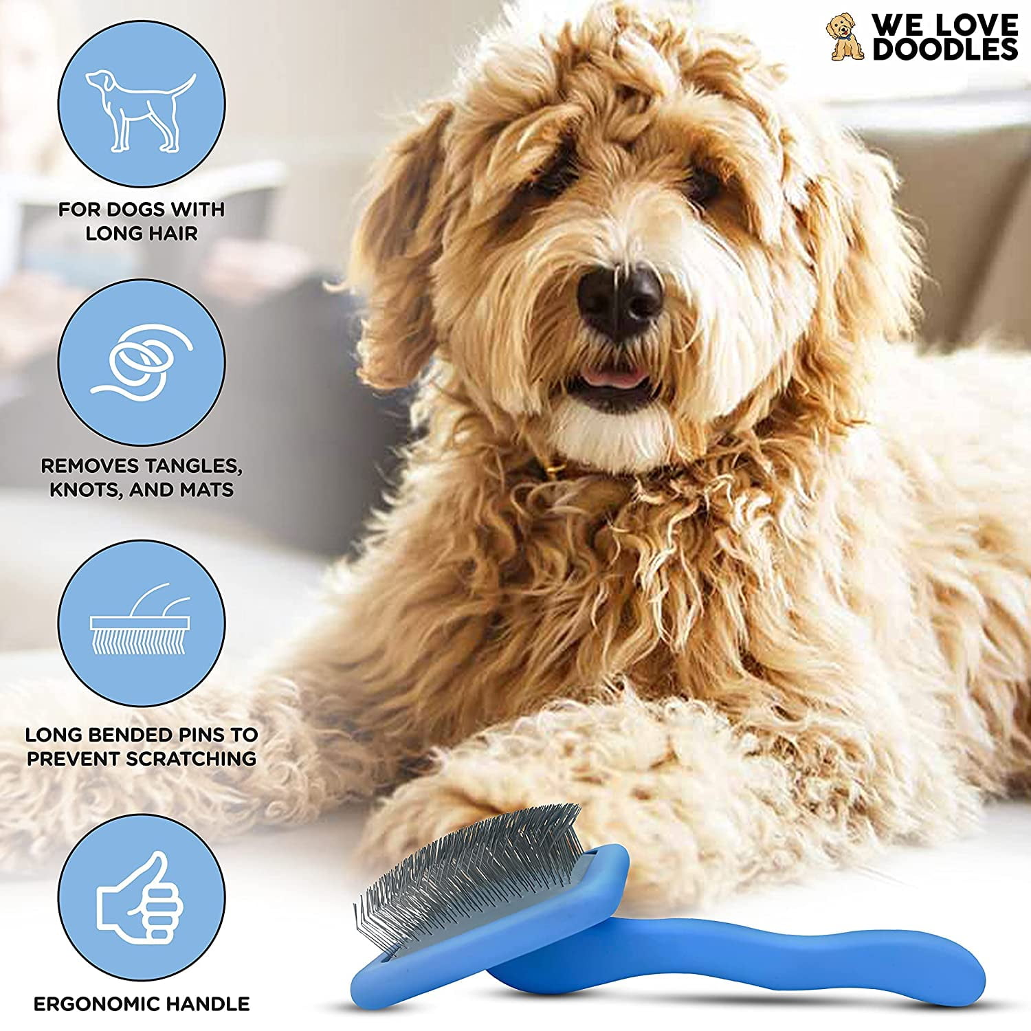 Poodle Dog Slicker Brush for Grooming Doodles