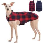 Kuoser Reversible Poodle Dog Winter Coat, Red