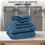 6 Piece Deep Pocket Paisley Sheet Set