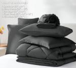 CozyLux 7-Piece Queen Bedding Set in Dark Gray