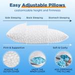 Adjustable Shredded Memory Foam Cool Pillows - Set of 2
