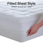 Luxury Queen Cotton Mattress Pad with Microfiber Filling