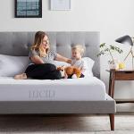 LUCID Cotton Twin Mattress Protector in White