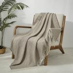 Cozy Faux Cashmere Throw with Pom Poms