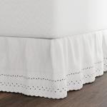 Queen Size Pleated Bed Skirt with Embroidery
