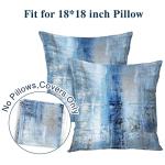Blue and Grey Abstract Art Pillow Covers - Set of 2