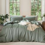 MooMee Queen Linen-Textured Cotton Bedding Set