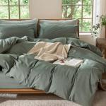 MooMee Queen Linen-Textured Cotton Bedding Set