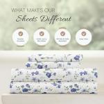 Blossoms Blue Queen Sheet Set - Ultra-Soft Comfort