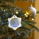 Greece Map and Flag Snowflake Ornament