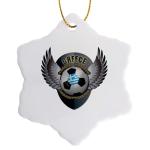 Greece Soccer Ball Crest Snowflake Ornament