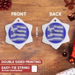 Greek Independence Day Snowflake Porcelain Ornament
