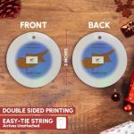 Cyprus Map and Flag Circle Porcelain Ornament