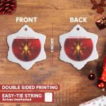 Greek Happy Easter Red Cross Snowflake Ornament