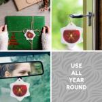 Greek Happy Easter Red Cross Snowflake Ornament