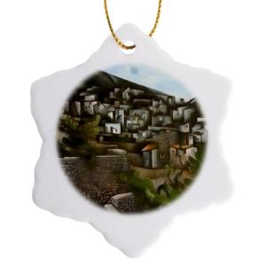 Snowflake Porcelain Ornament - Kayakoy Greek Art