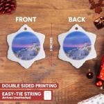 Greece Oia Sunset Snowflake Ornament
