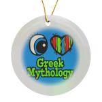 I Love Greek Mythology Circle Ornament