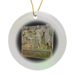 Greek God and Priestess Porcelain Ornament