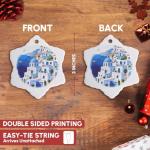 Santorini by the Sea Watercolor Ornament