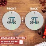 Funny Greek Pi Biker 3D Porcelain Ornament