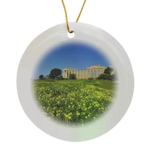 Sicily Porcelain Ornament - Selinunte Greek Temple