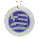 Greek Independence Day Porcelain Ornament with Flag