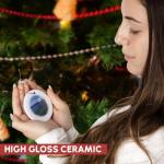 Mykonos Waterfront Circle Porcelain Ornament