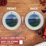 Mykonos Waterfront Circle Porcelain Ornament