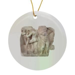 Greek Wrestlers Porcelain Circle Ornament