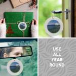 Mykonos Waterfront Circle Porcelain Ornament