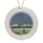 Porcelain Circle Ornament - Elafonisi Beach Design