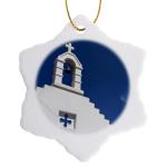 Snowflake Porcelain Ornament - Imerovigli, Greece