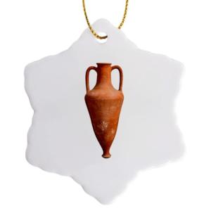 Snowflake Porcelain Ornament - Greek Amphora Design