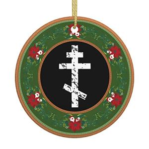 Greek Orthodox Cross Christmas Ornaments - Porcelain Decor