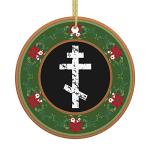 Greek Orthodox Cross Christmas Ornaments - Porcelain Decor