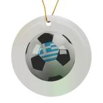 Soccer Ball Ornament with Greece Flag Design