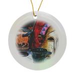 Ancient Greek Style Porcelain Circle Ornament