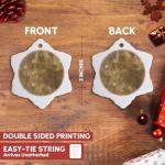 Gold Greek Key Snowflake Porcelain Ornament – 3 Inch