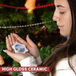 Greek Flag Fira Snowflake Porcelain Ornament