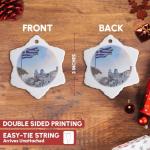 Greek Flag Fira Snowflake Porcelain Ornament