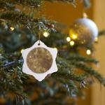 Gold Greek Key Snowflake Porcelain Ornament – 3 Inch