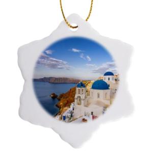 Oia Greek Orthodox Church Snowflake Ornament