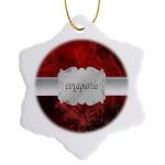 Thank You in Greek Snowflake Ornament with Frame