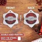 Thank You in Greek Snowflake Ornament with Frame