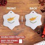 Cyprus Flag Snowflake Ornament with Olive Branches