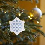Greece Flag and Coat of Arms Snowflake Ornament