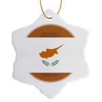 Cyprus Flag Snowflake Porcelain Ornament